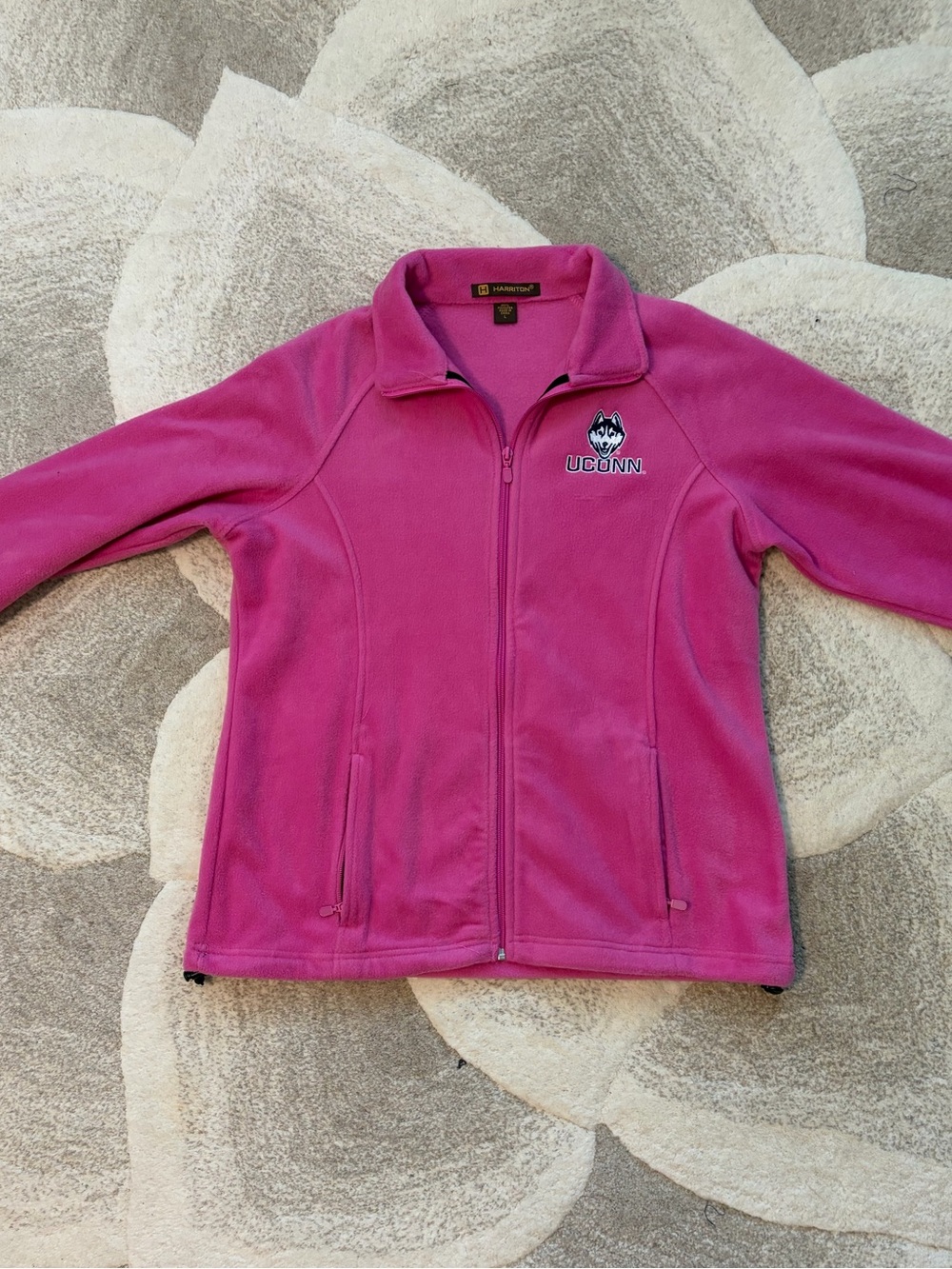UCONN Hot Pink Full‑Zip Fleece Jacket